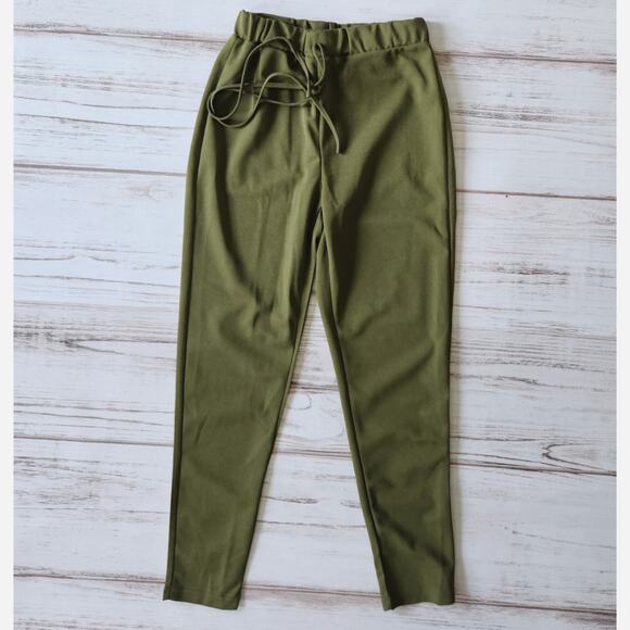 Shein Army Green Cropped Pant sz Small - Picture 1 of 3